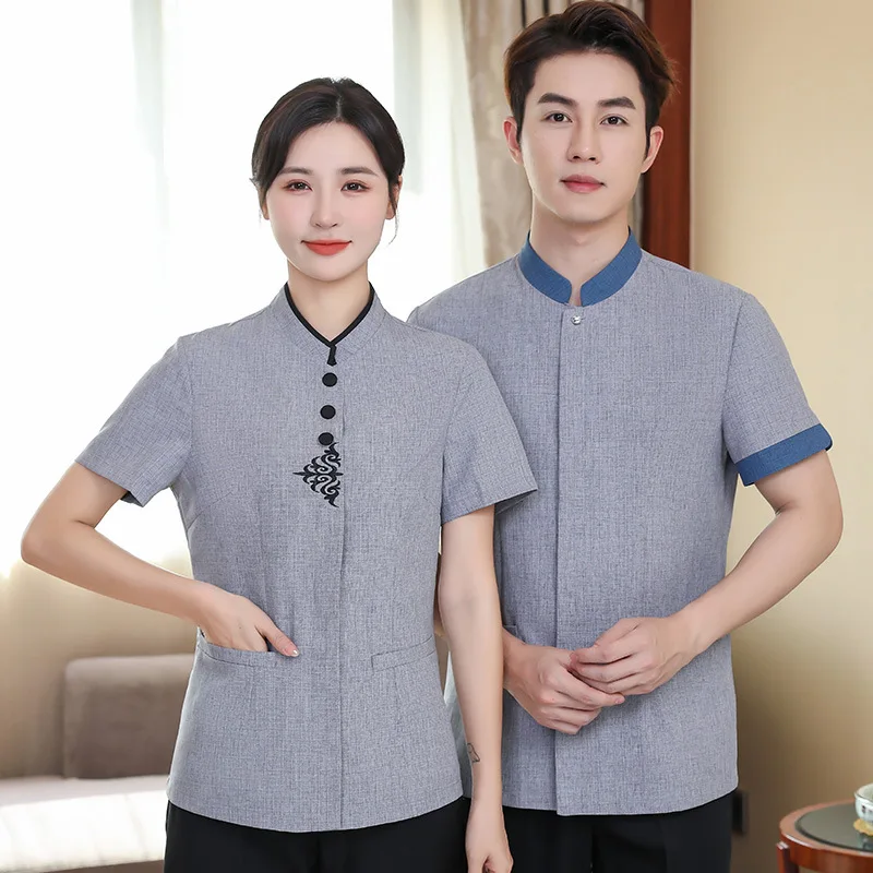 

Рабочая униформа для уборки помещений, с коротким рукавом, женская, летняя, легкая, дышащая, для домов престарелых, для уборки в больницах.