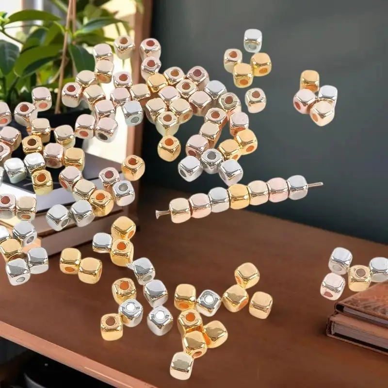 Cuentas cuadradas CCB de colores mezclados de 3 mm con esquinas redondeadas - 100/200 piezas para accesorios para hacer joyería y collares DIY