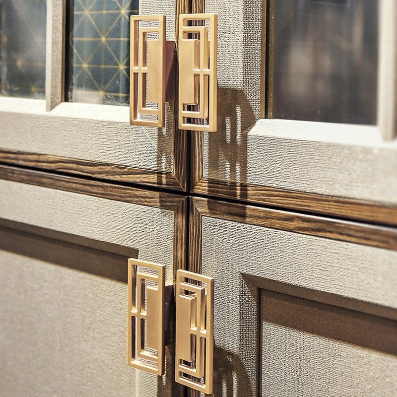 Cabinet Handles Furniture Handle Solid Brass Brushed Gold Black Bookcase Drawer Pulls Knobs Furniture Handles Hardware 6088