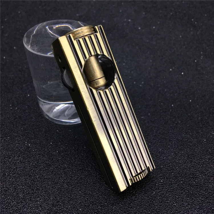 Grinding Wheel Flint Lighter Metal Retro Kerosene Oil Pipe Compact Lighter Cigarette Windproof Gadget Men