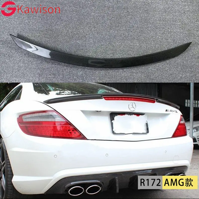 Carbon Fiber Rear Spoiler Trunk Boot Wing For Benz R172 SLK Class Convertible 2 Door 2012 2013 Car Tuning Parts