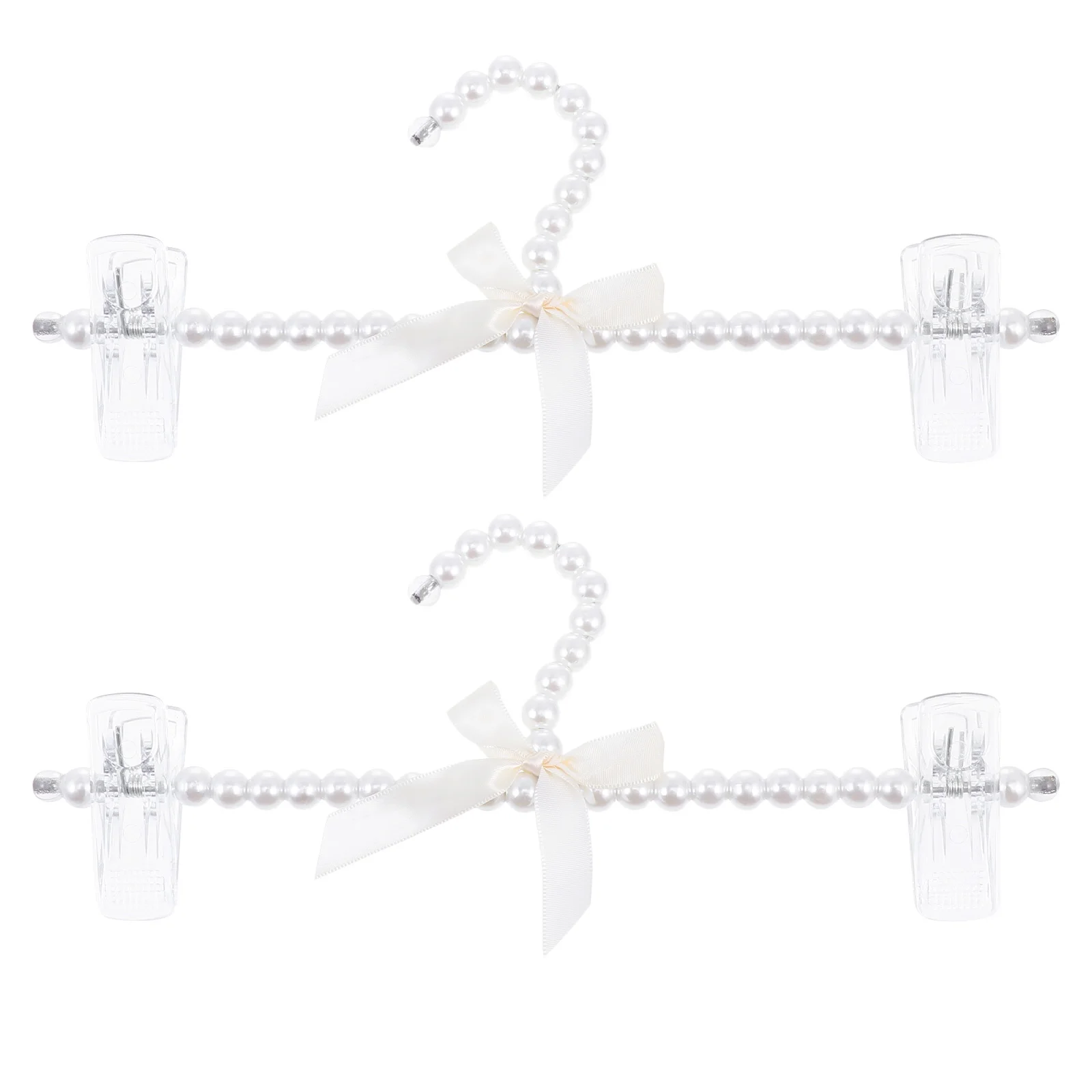

2Pcs Luxury Pearl Butterfly Knot Hangers Strong Load Bearing Clothes Display Rack for Jackets Skirts Sweaters Closet Storage