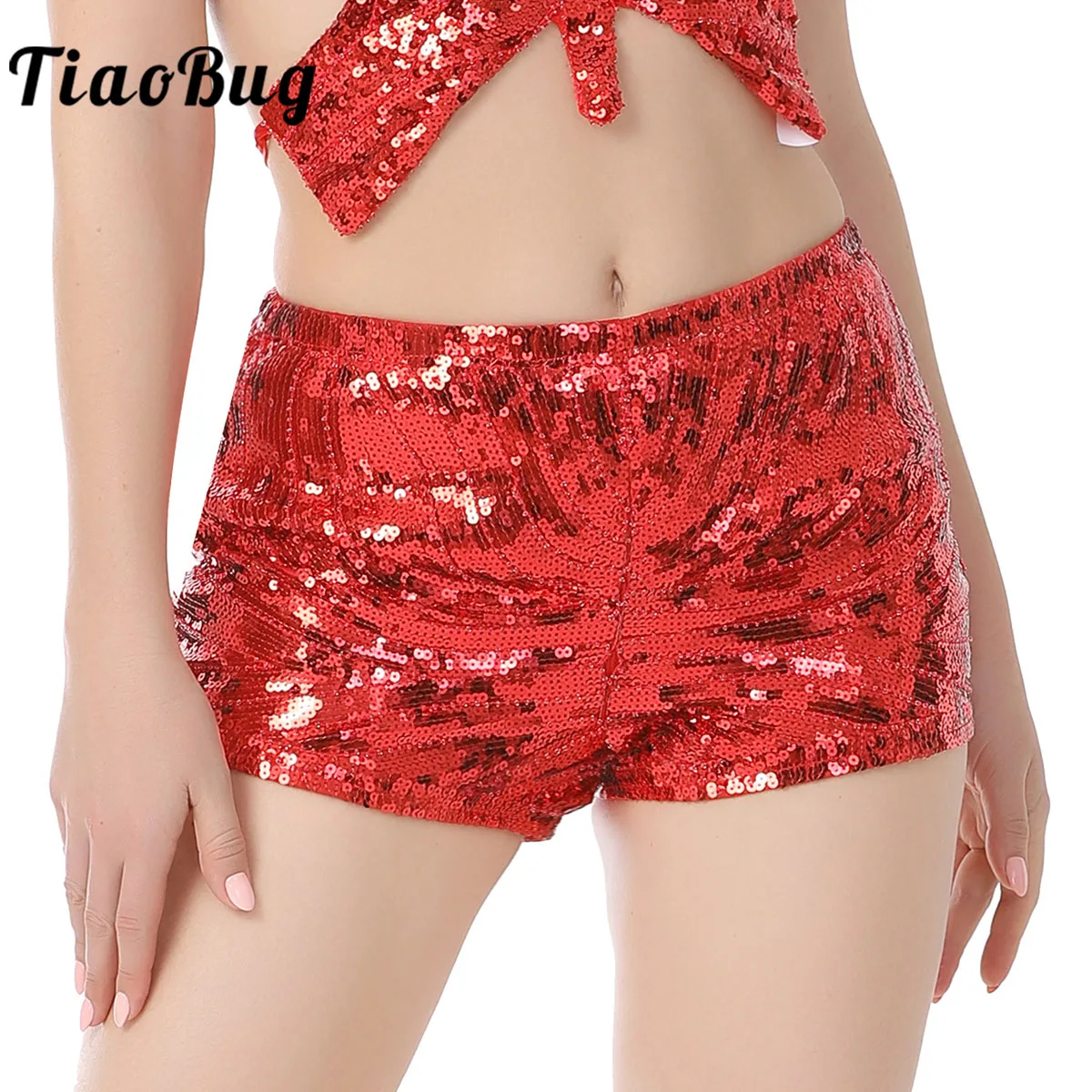 

Modern Dance Shorts Women Sequins Jazz Street Dance Shorts Sparkling Hip Hop Cheer Booty Costume Pole Dancing Clubwear