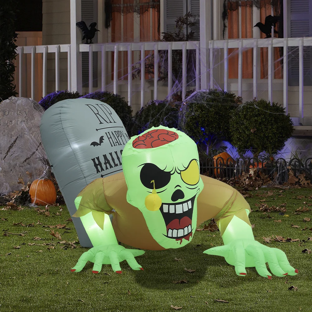 Zombie Tombstone Halloween Inflatable with Lights