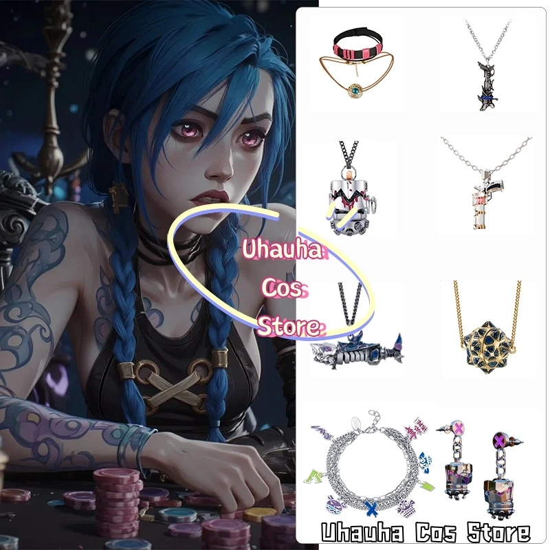 Arcane Jinx Cospaly Costumes Necklace Anime Game Arcane Season 2 Role-playing Jewerly Anime Party Wearing Chain