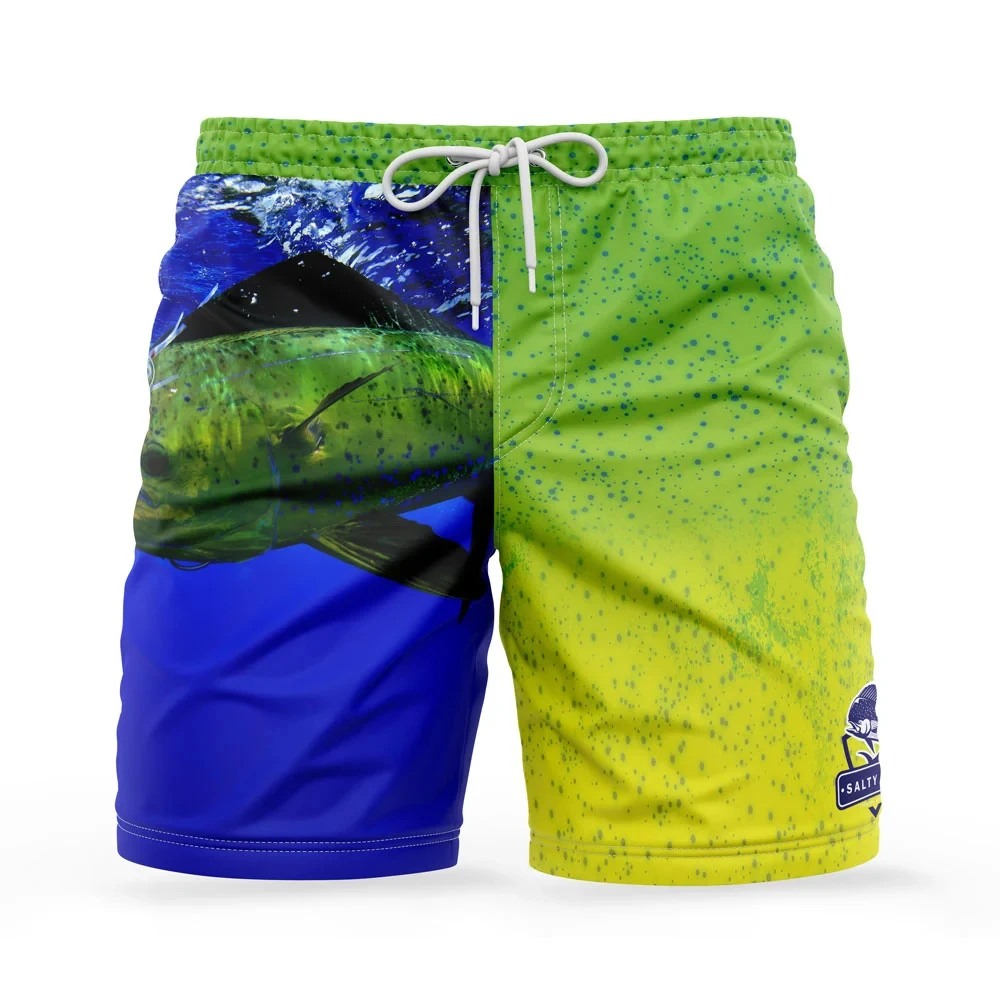Men Ocean Swim Shorts, Quick Dry and Breathable. Underwater Creature Design, Relaxed Fit for Seaside Leisure and Water Sports