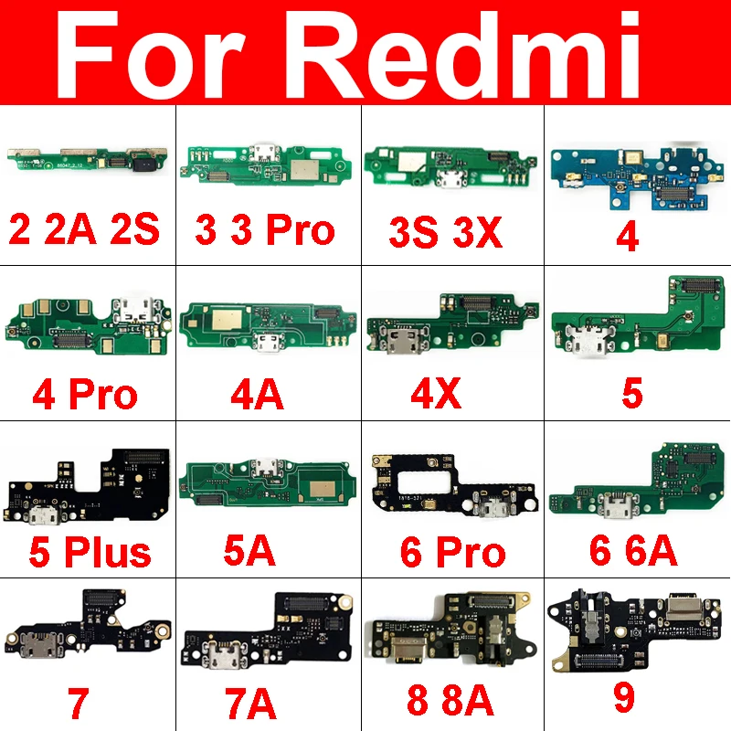 Charging USB Jack Port Board For Xiaomi Redmi 2 2A 2S 3Pro 3X 4 4Pro 4A 4X 5 5Plus 5A 6Pro 6A 7 7A 8A 9 USB Charger Dock Board