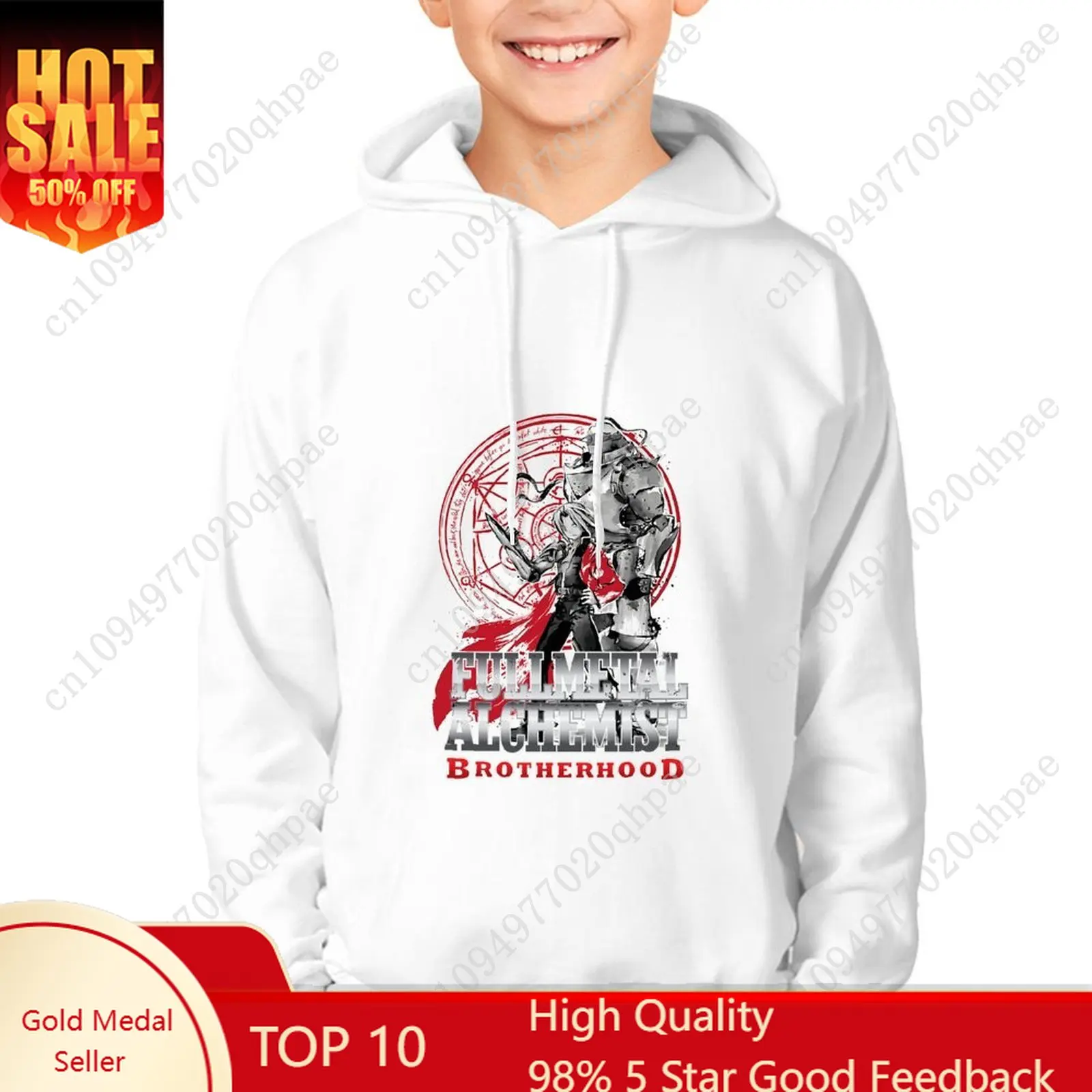 

Толстовка Fullmetal Alchemist для мальчиков и девочек, детская хлопковая толстовка высокого качества, легкие и удобные осенние топы на заказ