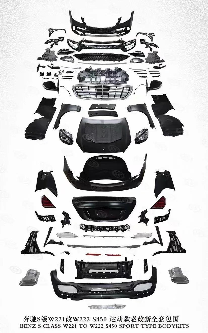 Zestaw karoserii do faceliftu, konwersja samochodu z klasy S W221 na model W222 typu S65