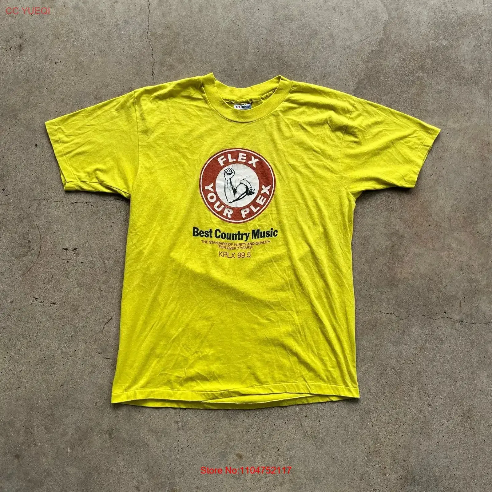 Vintage 90s KPLX 99 5 Flex Your Plex T Shirt XL vintage Washed Versatile Soft Top For Everyday Wear graphic homme streetwear