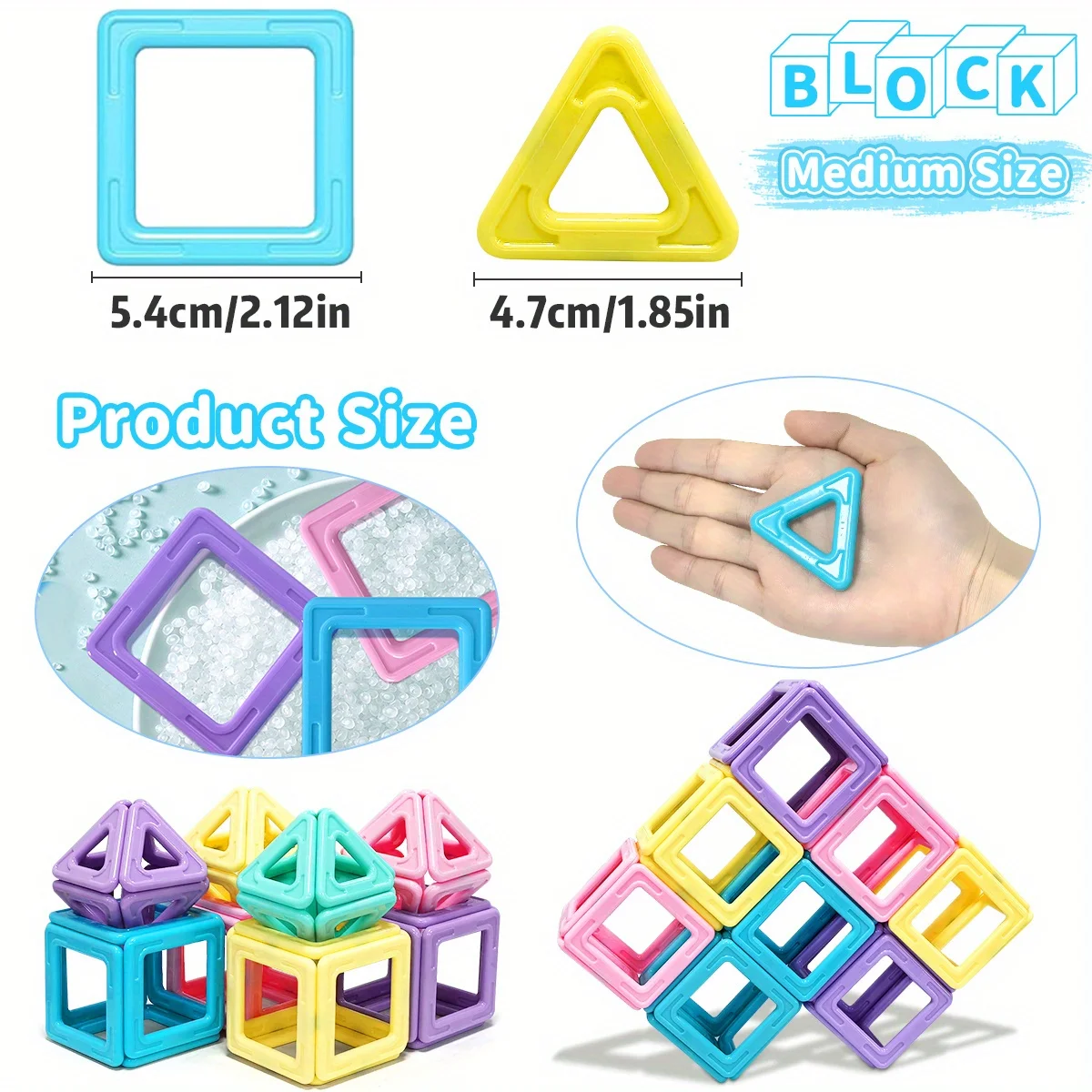 Magnetic Building Block Toy Set, Stem Toys Suitable for Educational Puzzle Games for Boys and Girls
