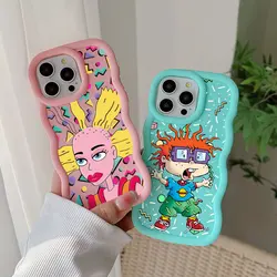 Funny Cartoon Phone Case For Xiaomi Redmi Note 8 9 9S 10 10S 11 12 13 Pro Plus 4G 5G Candy Color Soft TPU Back R-Rugrats Cover