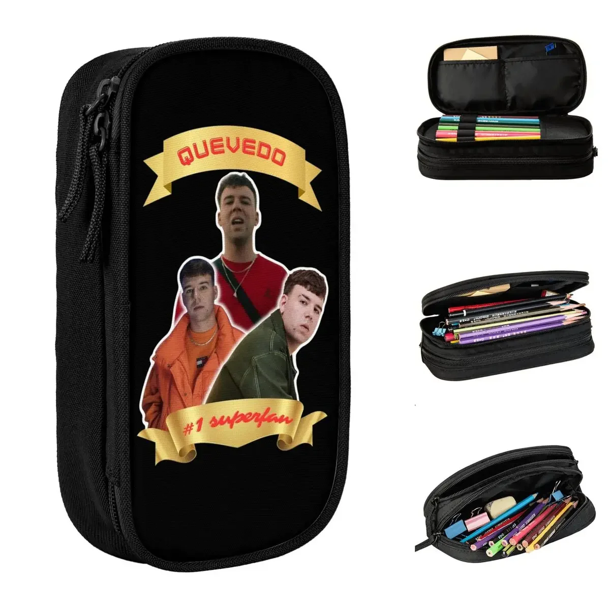 

Quevedo Number 1 Superfan Pencil Case Pencilcases Pen Box Kids Large Storage Bag Students School Gifts Accessories
