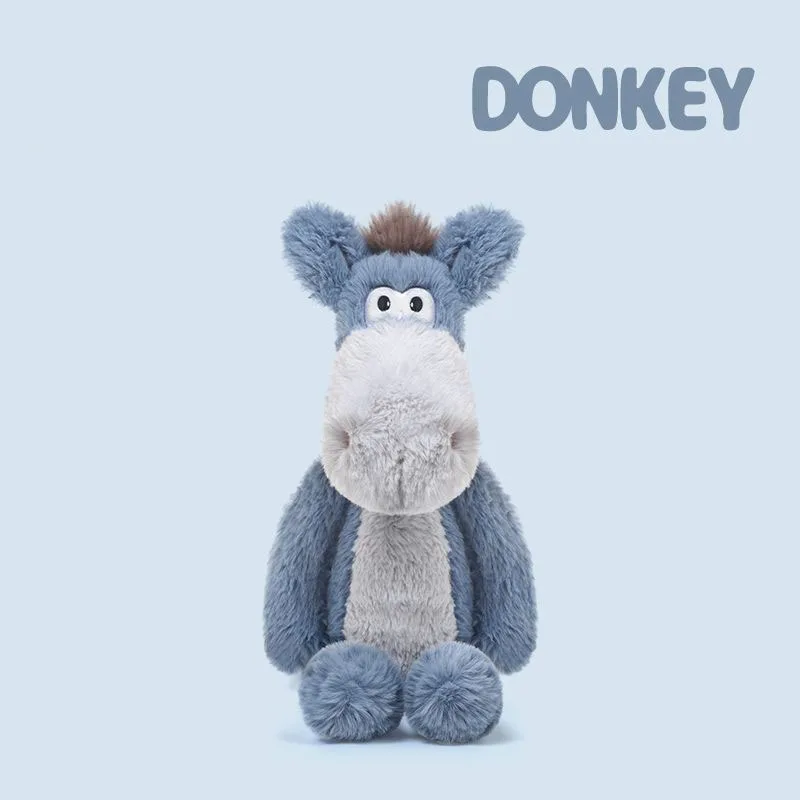 

Cute Blue Donkey Plush Toy Soft Fluffy Stuffed Animal Doll Cartoon Donkey Pillow for Kids Adults Birthday Gift Home Decor Funny
