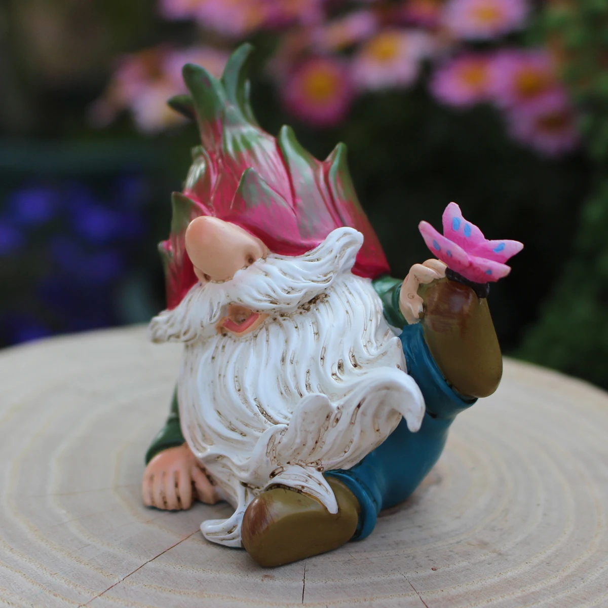 1pc Funny Pitaya Gnome Garden Statue,  Resin Dwarf Statue, Mini Doll Figures Home Decoration,  Weatherproof Funny Garden Gnome O