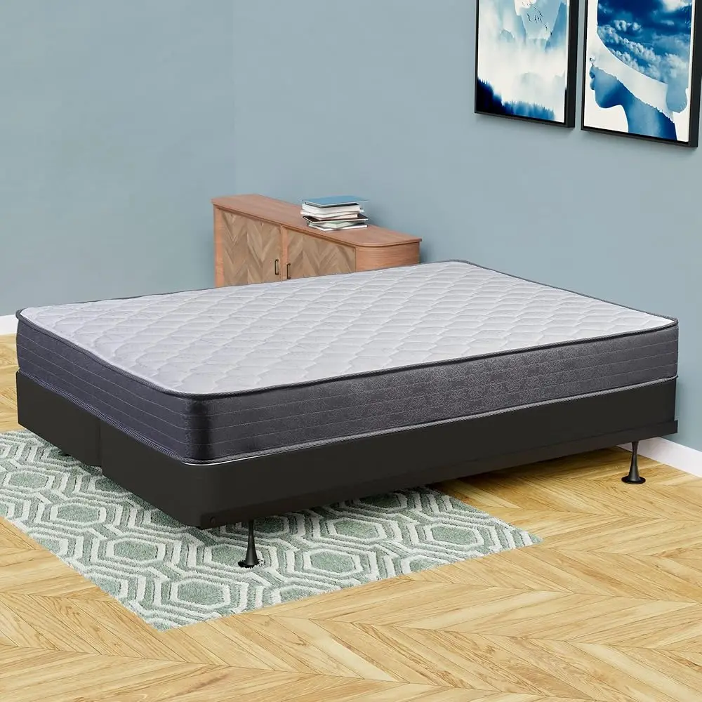 

King 9 H Hybrid Mattr In A Box For Medium Firm Support, Motion Isolation And Pressure Relief With 8"" Split Box Spring