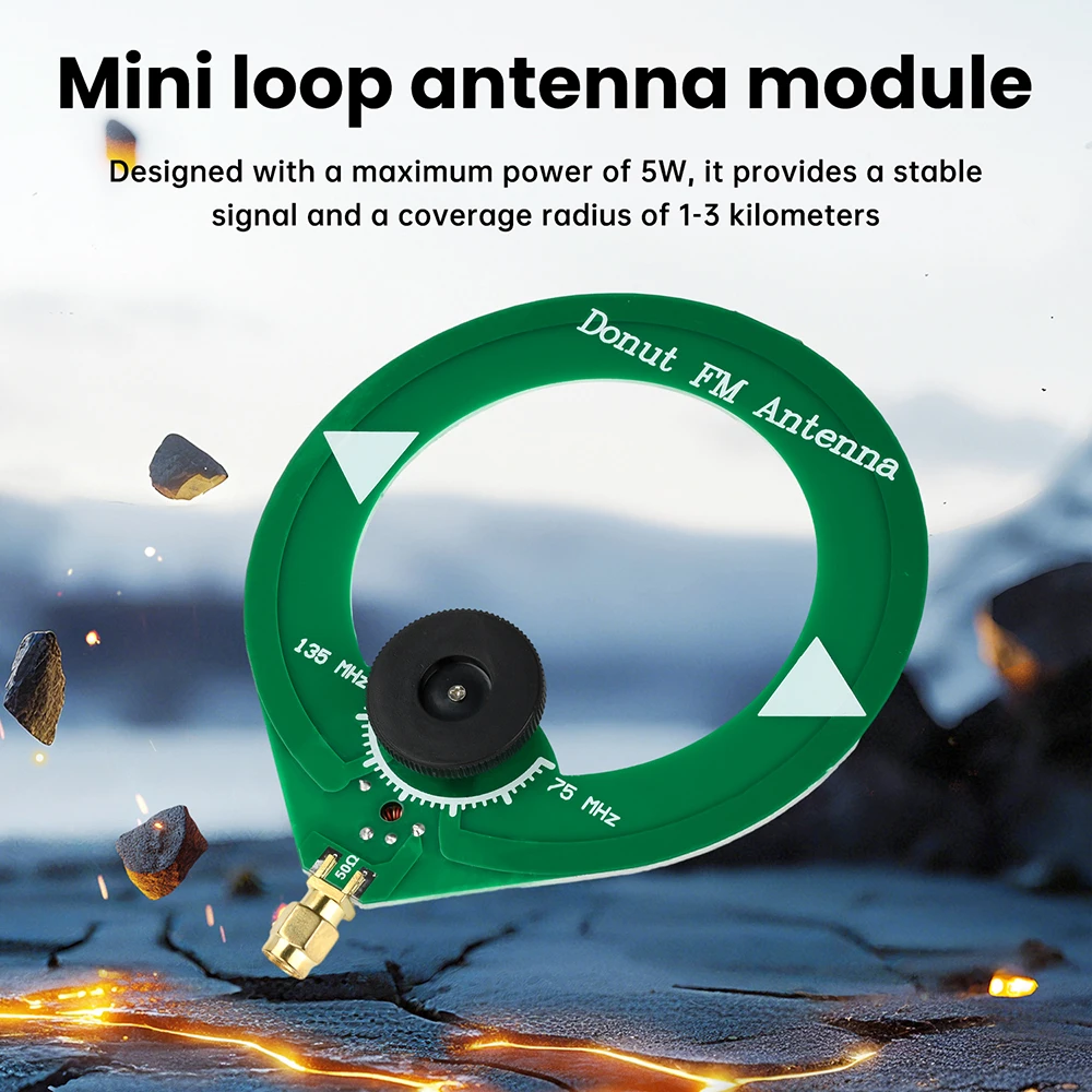 75M-135MHz Mini Loop Antenna Module Sweet Donut FM Antenna SMA Male Head Mini Loop Antenna Module