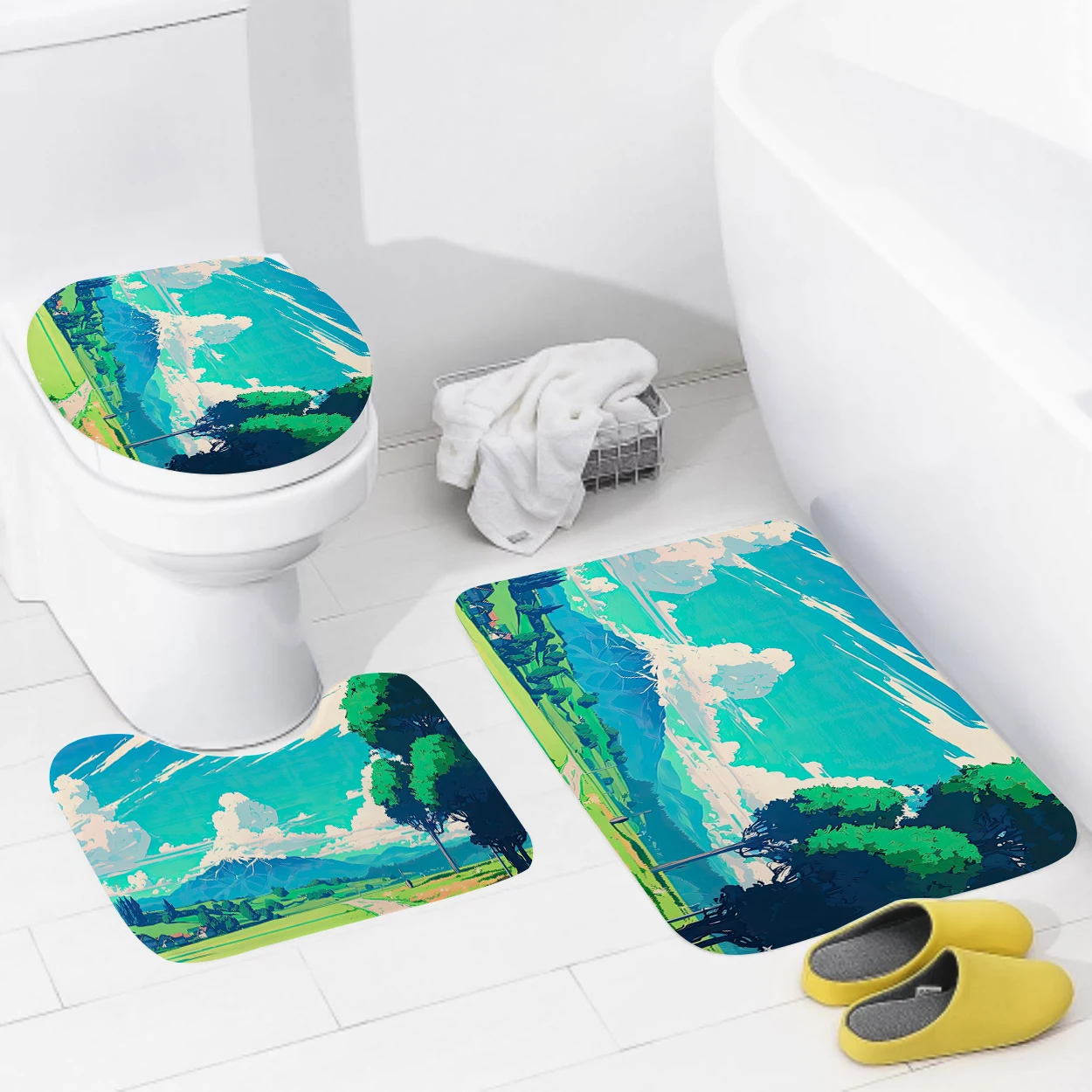 home bathroom floor mats Colorful animals Bath Foot mat modern bathroom accessories rug Toilet mat Bathtub anti-slip carpet