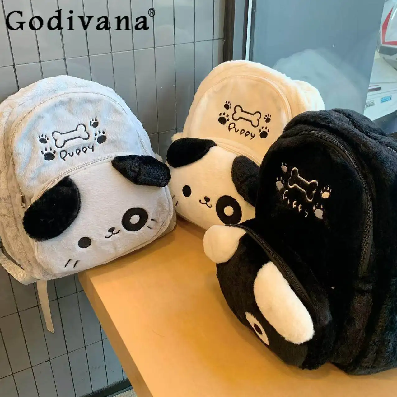 

Original Japanese Style Kawaii Soft Girl Plush Backpack Girl's Casual Y2K Pain Bag College Style Student School Bag 2026