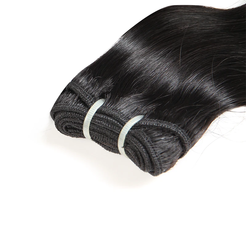 Straight Virgin Human Hair Bundles Ali Queen Brazilian One Donor Hair Weave Bleached Human Hair Weft Double Drawn Natural Color