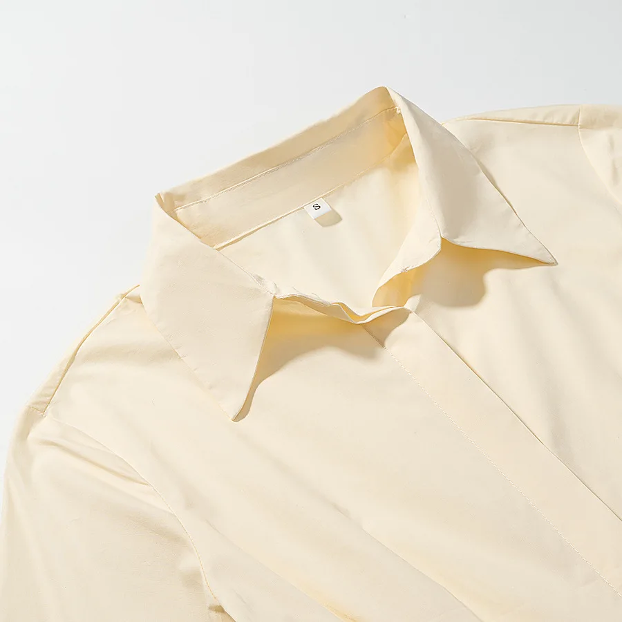 Camisas de oficina de otoño, vestidos para mujer, cintura de solapa, vestido plisado de media manga para mujer, Vestidos elegantes para mujer