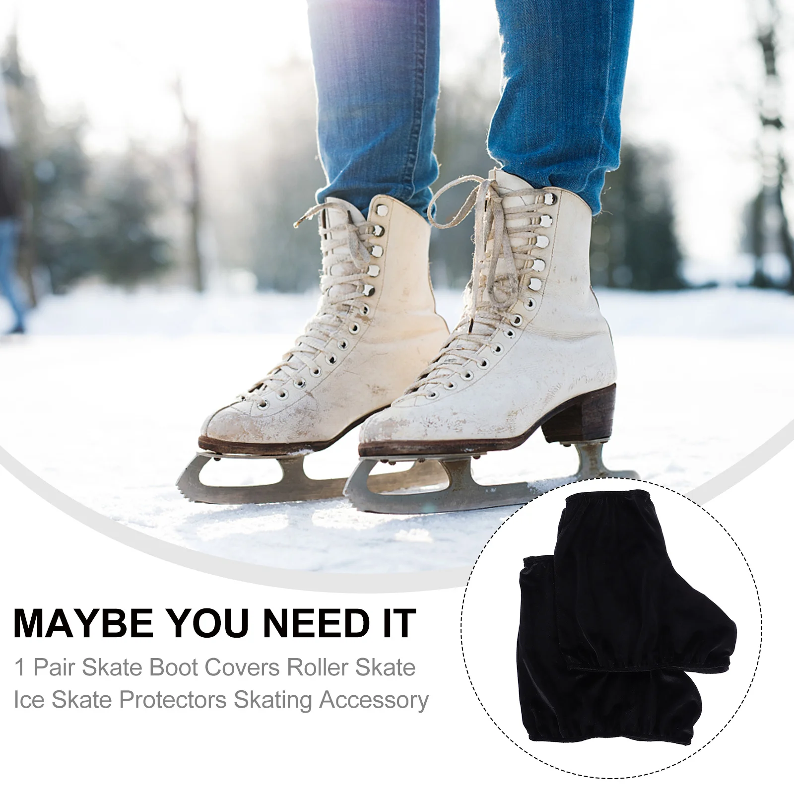 

1 Pair Shoe Ice Skate Shoe Sleeve Covers Elastic Fit Hockey Figure Ice Skates Skating Accessory Protective Boot Sleeve