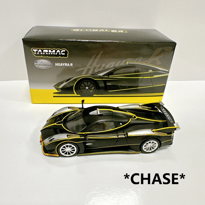 

TW *CHASE* 1:64 Pagani Huayra R Matt Black Silver Литая под давлением модель автомобиля Коллекция миниатюрных игрушек Tarmac Works