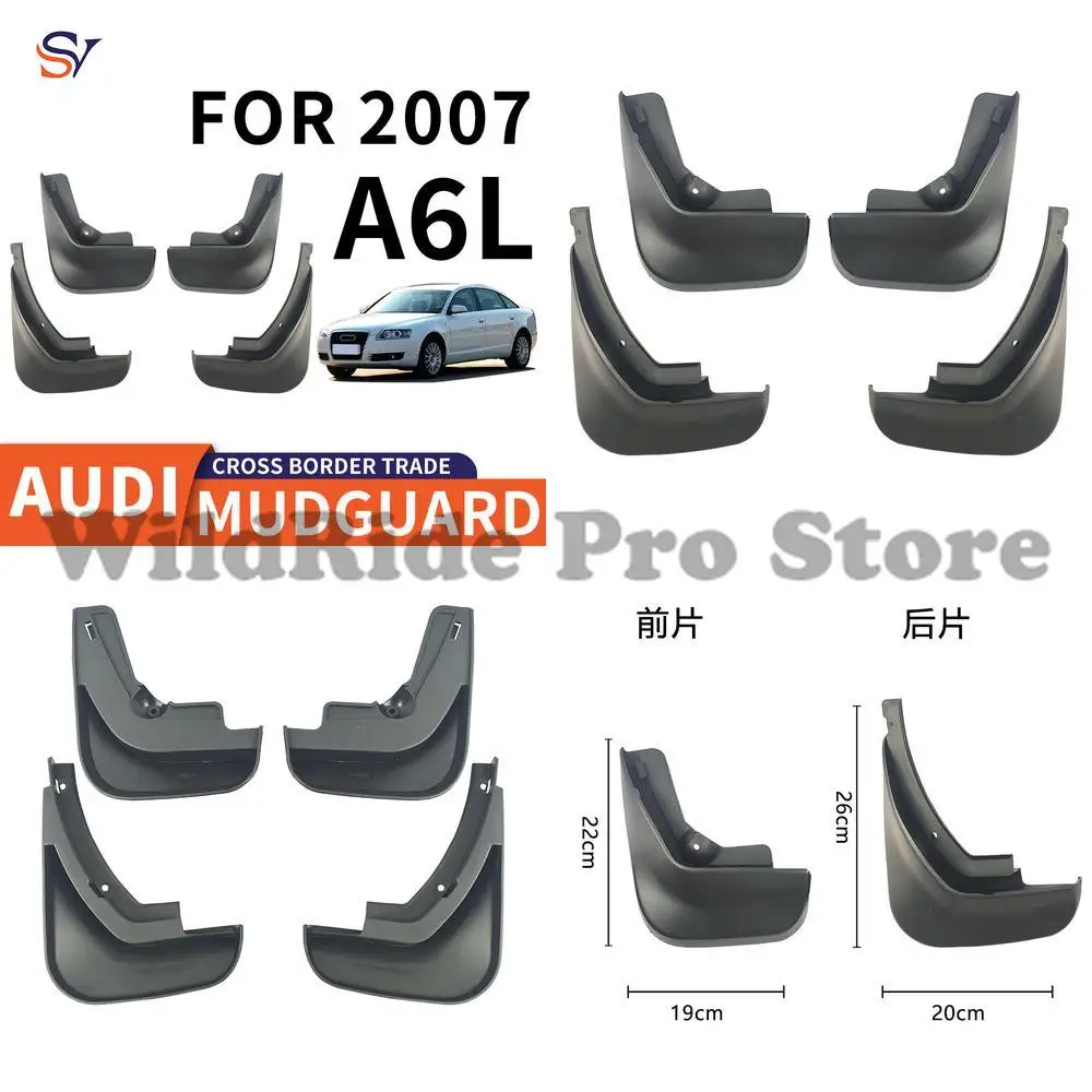 

Front and Rear Mud Flaps for 2006-2010 Audi A6L Easy Installation PP Plastic Wheel Arch Liners Protection