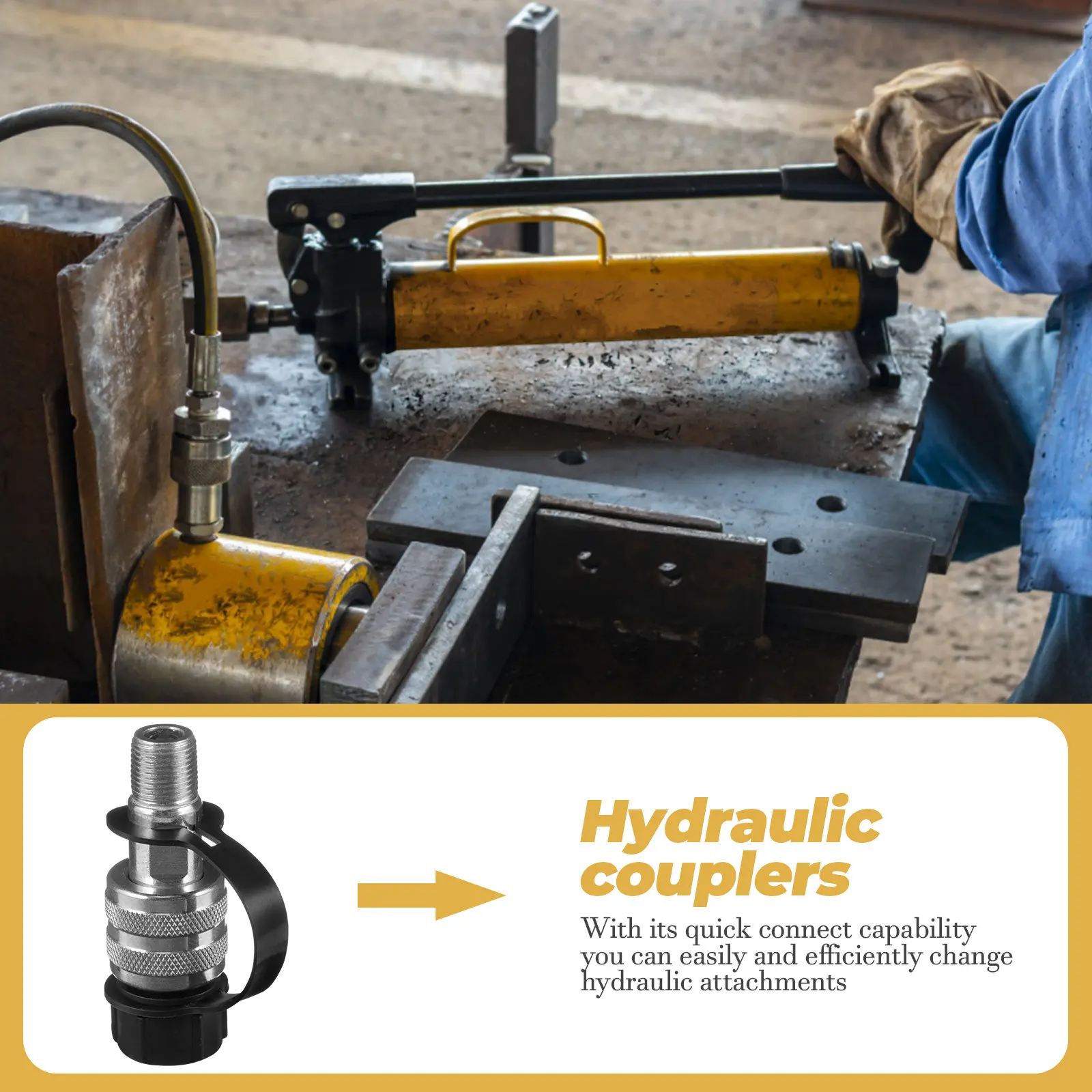 

Гидравлическая быстроразъемная муфта (гнездо) 3/8 дюйма, соединитель для шланга, углеродистая сталь, оцинкованная, с пылезащитным колпачком, промышленный фитинг