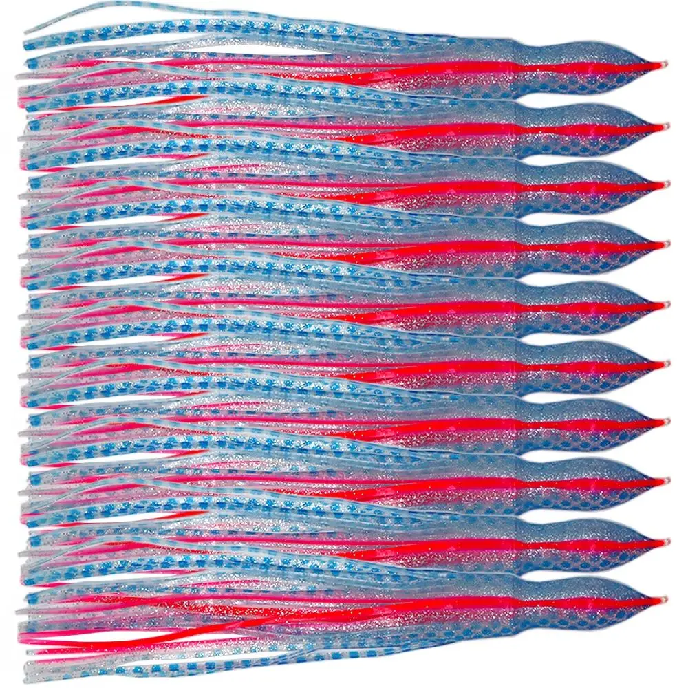 

10pcs 12inch Octopus Soft Squid Skirts Trolling Lures Soft Rigged Marlin Tuna Wahoo Mahi Saltwater Big Game Fishing Billfish