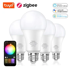 COOLO Zigbee 3.0 Led Light bulb E27 15W RGB+WW+CW Tuya Smart Home Led Lamp Compatible With Alexa Amazon Google Assistant