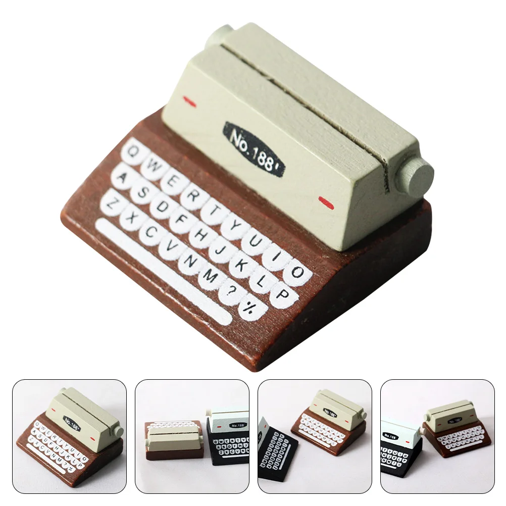 

Miniature Typewriter Retro House Typewriter Wood Decor Home Office Vintage Photo Prop Mini House Accessories Printer