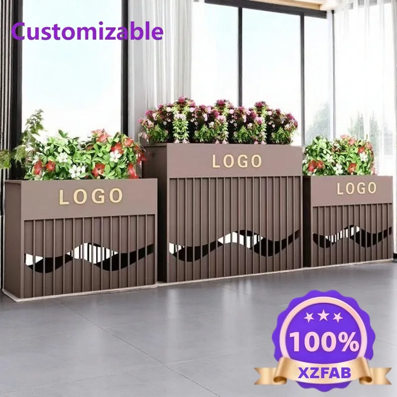 Factory Direct 2026 Wrought iron stainless steel flower box can be combined, suitable for courtyard park hotel square fence part