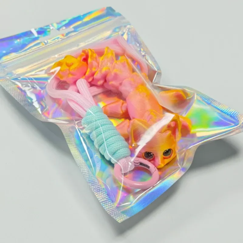 

3D Printed Cute Fox Ornament Model with Multiple Joints Movable Beautiful Eyes Hanging Rope Home Decoration Accessories Gifts