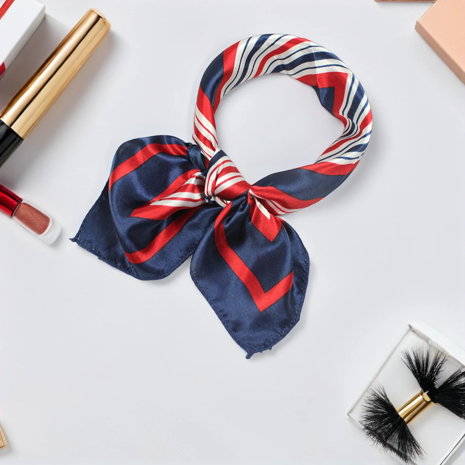 

4Pcs Ladies Polyester Neck Scarves Lightweight Small Neckerchief 50Cm Solid Color Neck Scarf Office Festival Cosplay