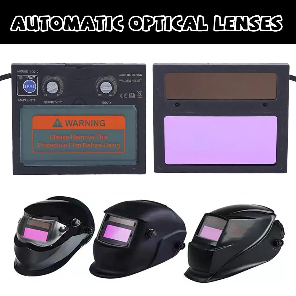 Solar Powered Auto Darkening Welding Lens Adjustable Sensitivity Delay DIN 9-13 Shade Range ANSI Z87.1 EN379 Certified Lens
