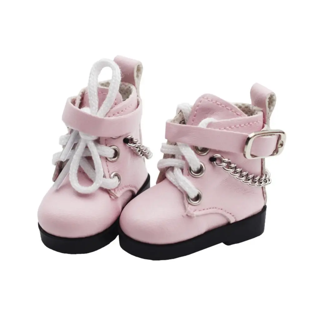 1 par de Mini zapatos de muñeca de cuero PU, zapatos de cadena, zapatos de muñeca, Mini muñeca BJD, zapatos de PU lindos, 1 par de botas de muñeca EXO, juguetes para niños