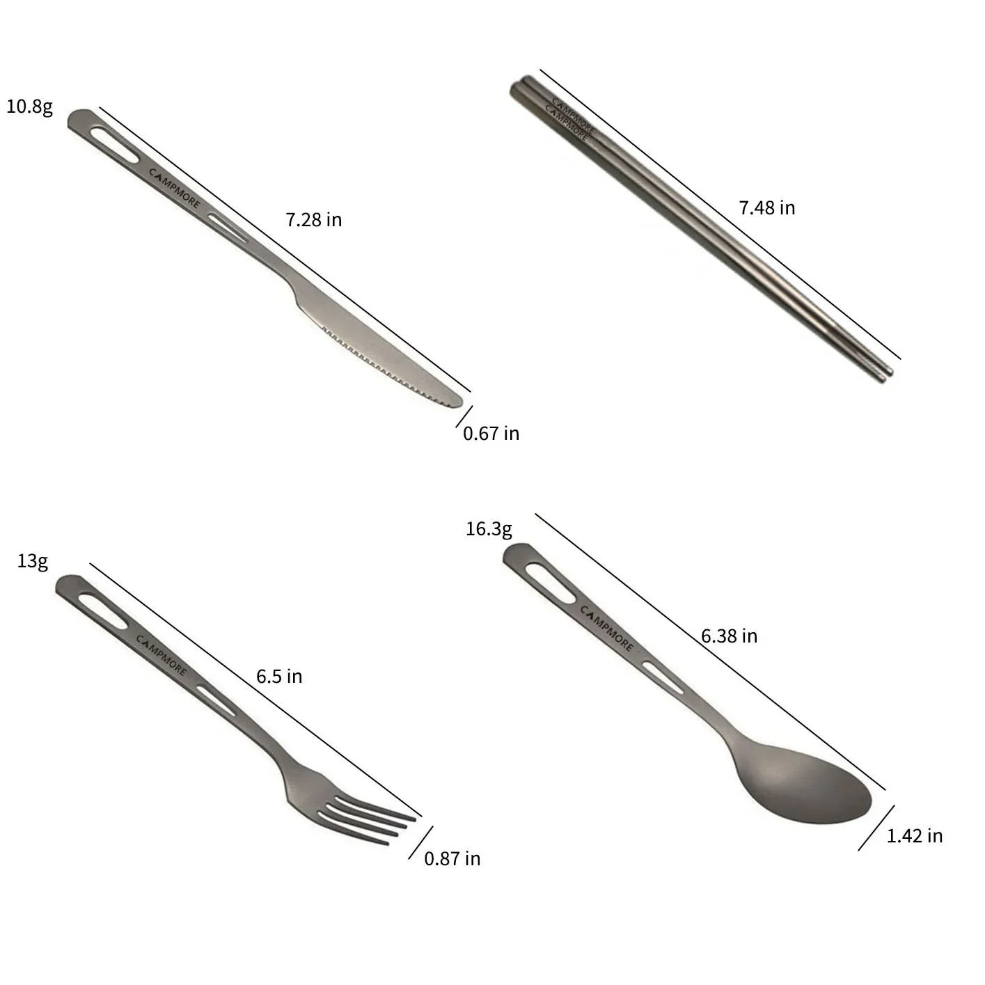 Lightweight Titanium Tableware Knife Fork Spoon Chopsticks Travel Accessories Outdoor Portable Camping Cutlery