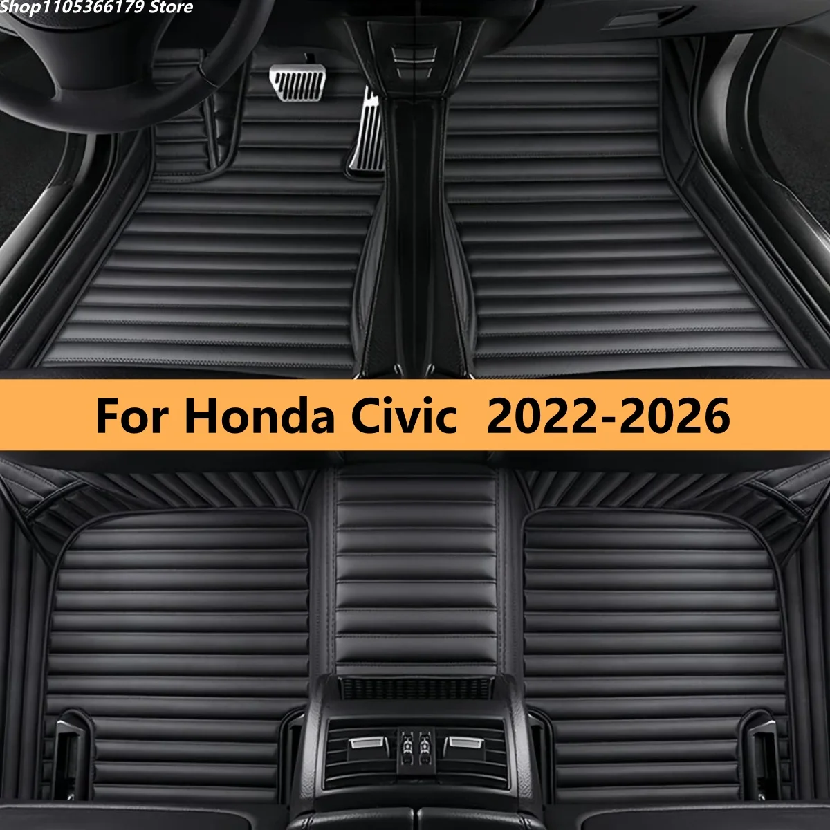 

Car Floor Mats Fit For Honda Civic 2022 2023 2024 2025 2026 Auto Foot Matts Rugs Vehicle Full Set Carpet Pads