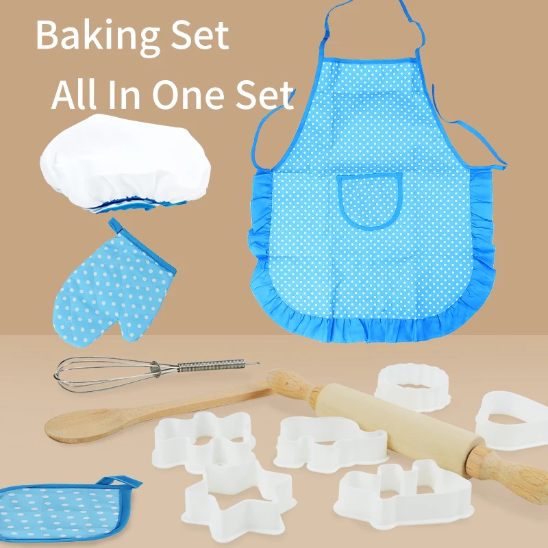Kids Cooking and Baking Chef Set, Toddler Dress Up & Pretend Play Dress Up Clothes for Ages 3-12, Kitchen Toys with Kids Aprons