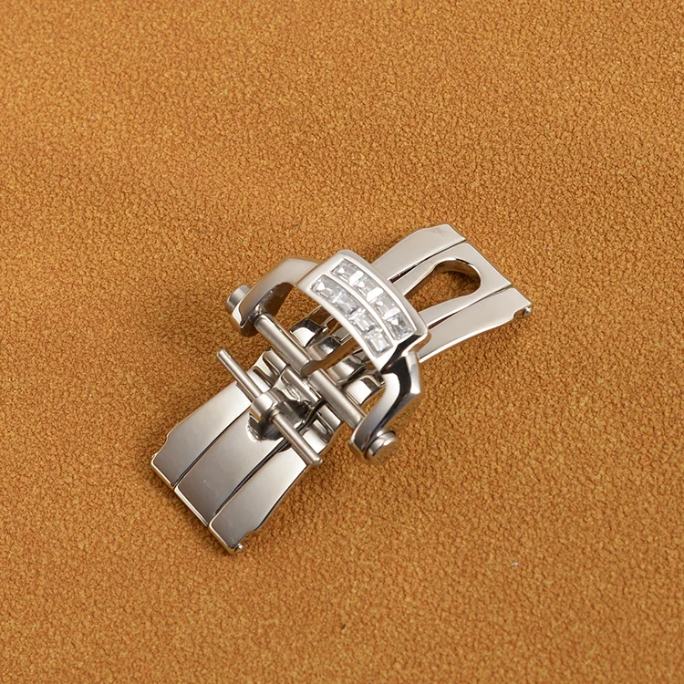 18mm Folding Clasp for PP Patek Philippe Nautilus 5711 5712 5726 Rubber Leather Strap 316 Stainless Steel Butterfly Watch Buckle