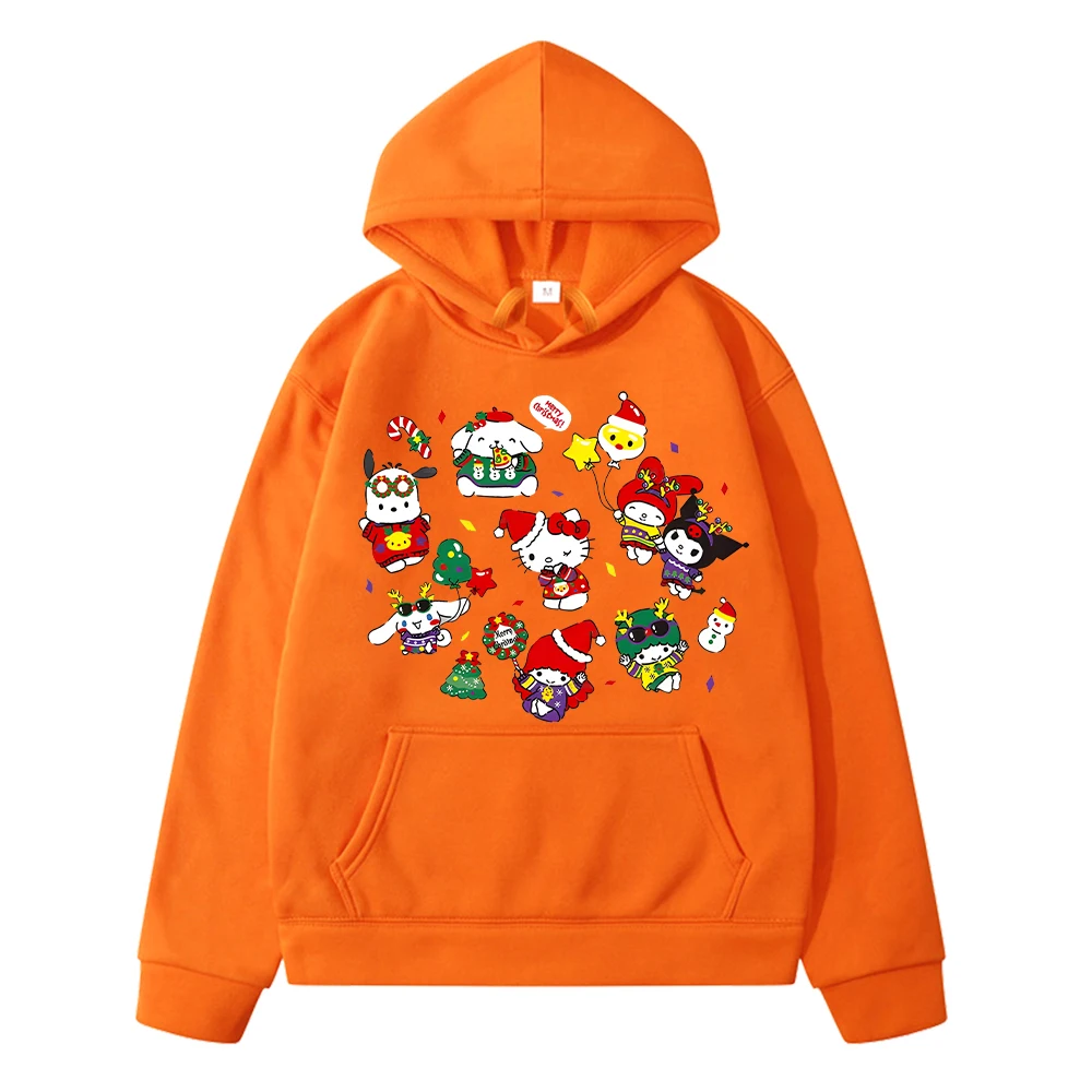 

hello kitty print Autumn anime hoodiesFleece sweatshirt Christmas Cartoon hoodie pullover jacket y2k sudadera kids clothes girl
