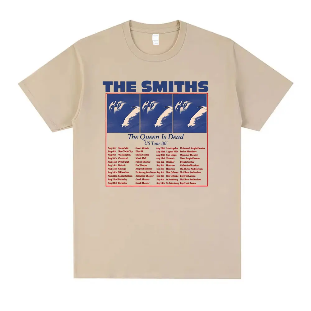 Rock Band The Smiths The Queen Is Dead Tour 86 Graphic T-shirt Alternative 1980's Indie Morrissey T Shirts Men Vintage T-shirts
