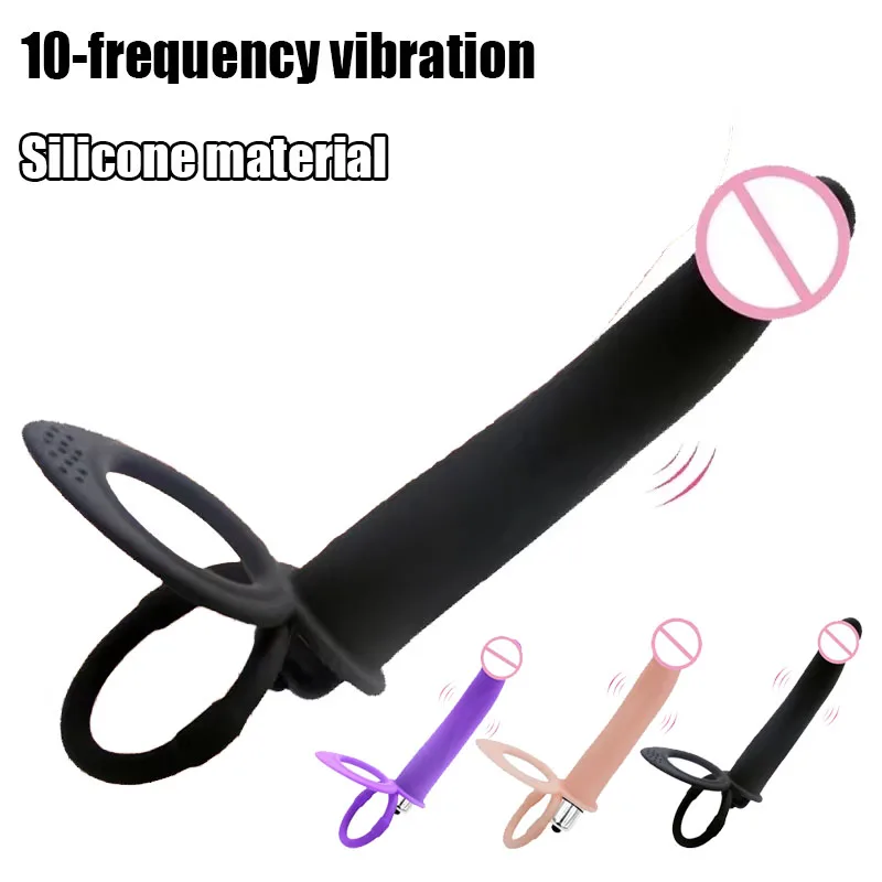 10 Speed Silicone Wearable Butt Plug for Men Prostate Massager with Ring Anal Pegging Dildo Harness Toy Strapless Strap Sex Toy view 2