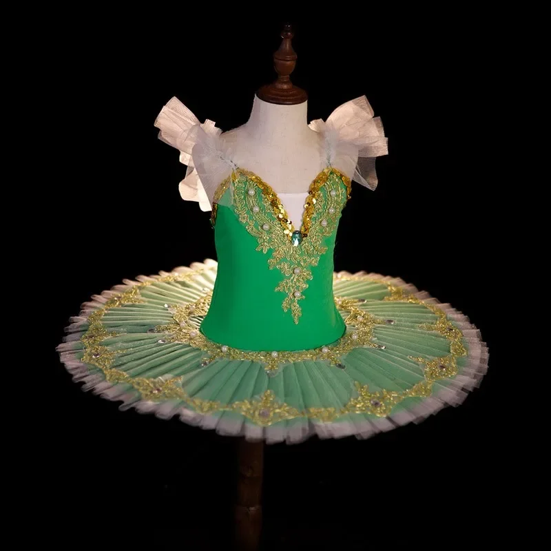 2025 Professional Ballet Tutu Dress Girl Dance Costume Child Performance Ballerinas Pancake Tutu Kids Child Carnival Jazz Dance