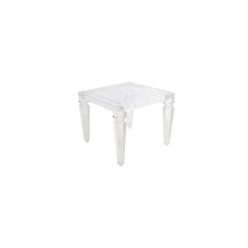 Modern square transparent side table, suitable for household coffee and beverages