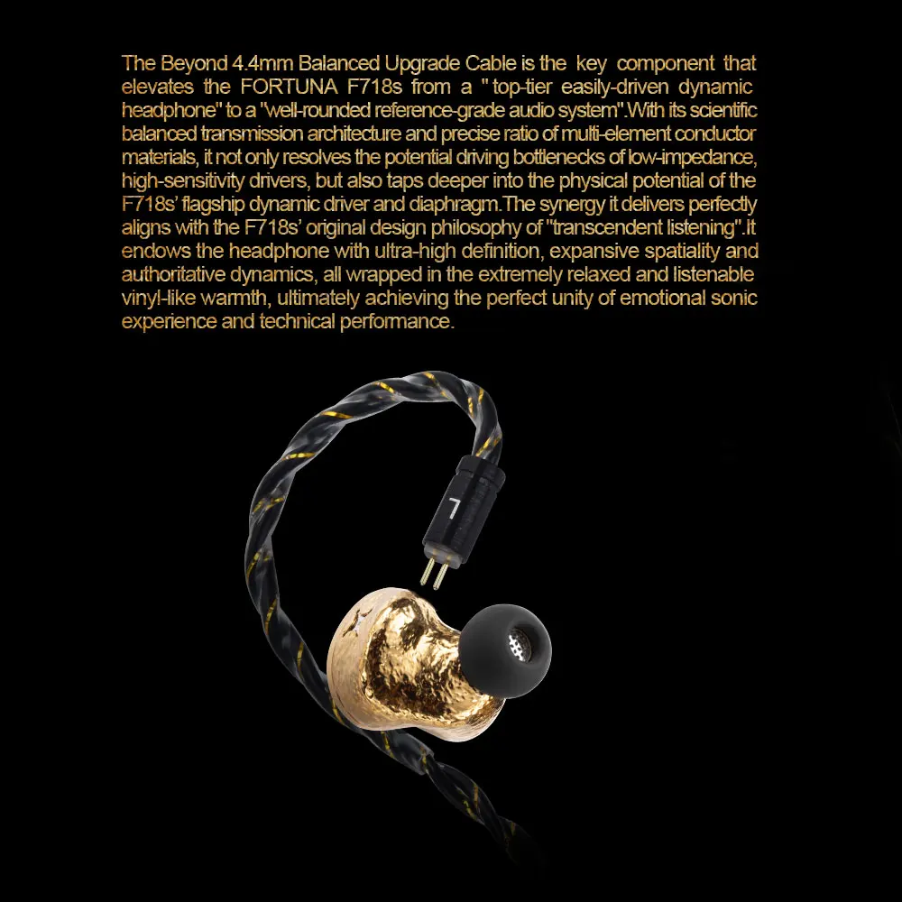 

Наушники-мониторы EarAcoustic FORTUNA-F718S HiFi с двойной магнитной схемой 8,30 мм, двухкамерные, с титановым диффузором DD 4,4 мм