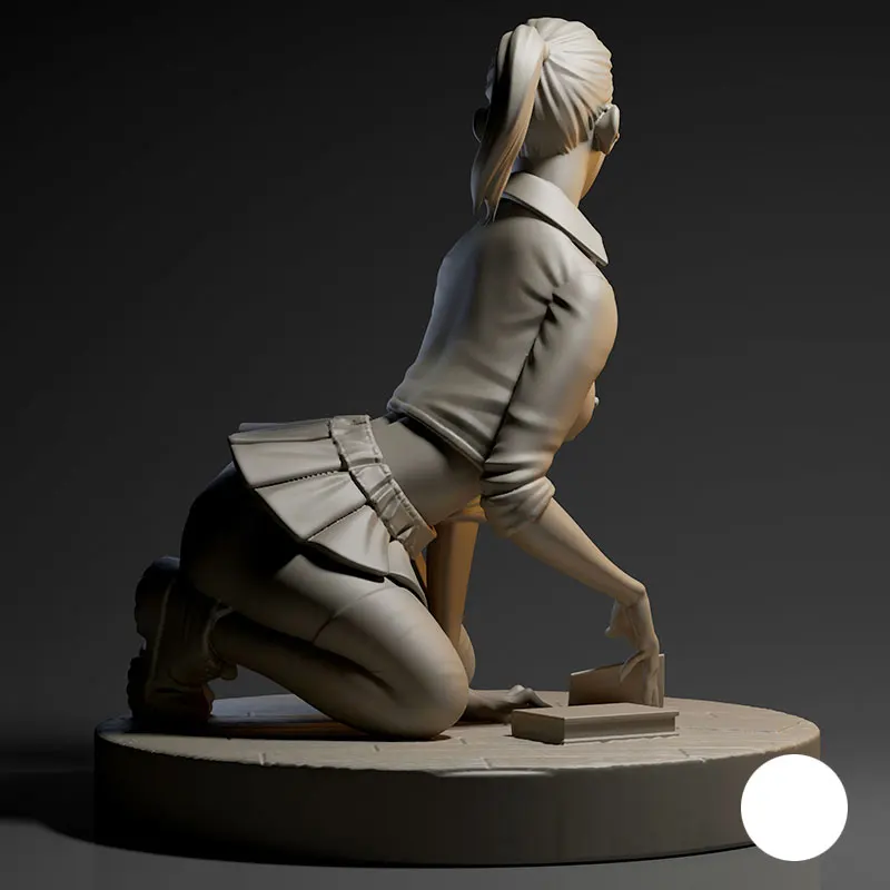 1/24 60mm 1/18 80mm Resin Model Kits Girl Student Figurine Sculpture Unpainted No Color RW-871