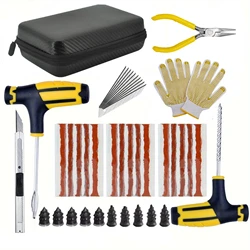 Car Repair Tool Kit Emergency Tubeless Tire Storage Bag Garage Studding Tool Set Stirring Glue Repair Tool Kit Car Accessories