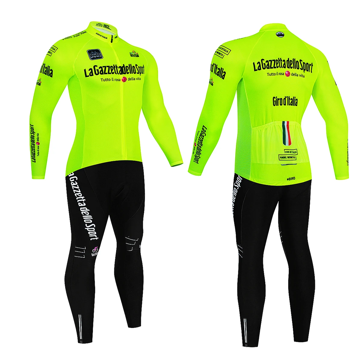 Tour De Giro D'ITALIA Radfahren Jersey Set Reiten Lange Ärmel Radfahren Bib Set Fahrrad Kleidung Frühling MBT Atmungsaktive Fahrrad Kleidung – Detail 3